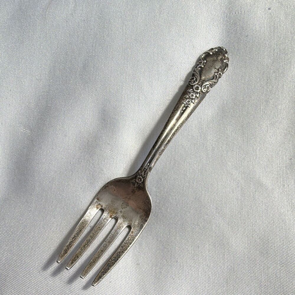 Rogers Sterling Silver (.925) Baby Fork - Bridal Veil Pattern Silverware
